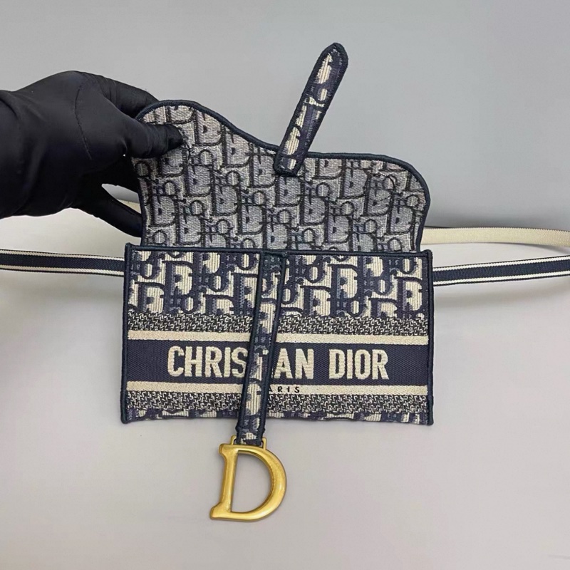 Dior迪奧 saddle老花刺繡腰包胸包斜挎包-5