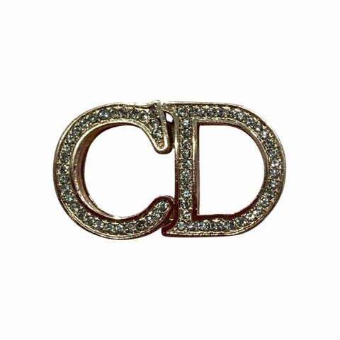 DIOR 迪奧 絲巾扣 背帶掛飾 玫瑰金 水鑽