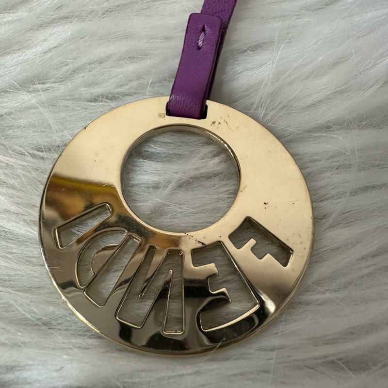 fendi 紫皮老花洞洞抓皺包-24