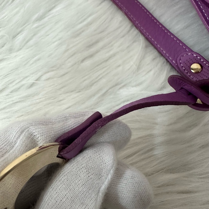 fendi 紫皮老花洞洞抓皺包-26