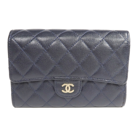 CHANEL 牛皮皮革Wallet金扣錢包