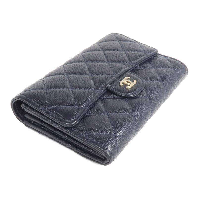 CHANEL 牛皮皮革Wallet金扣錢包-3