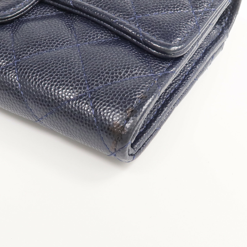 CHANEL 牛皮皮革Wallet金扣錢包-6