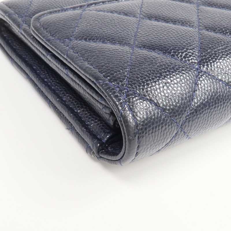 CHANEL 牛皮皮革Wallet金扣錢包-8