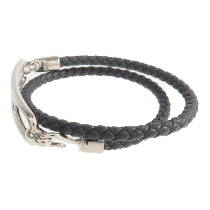 HERMES Swift皮革Roulis Double Bracelet銀扣手鏈-1