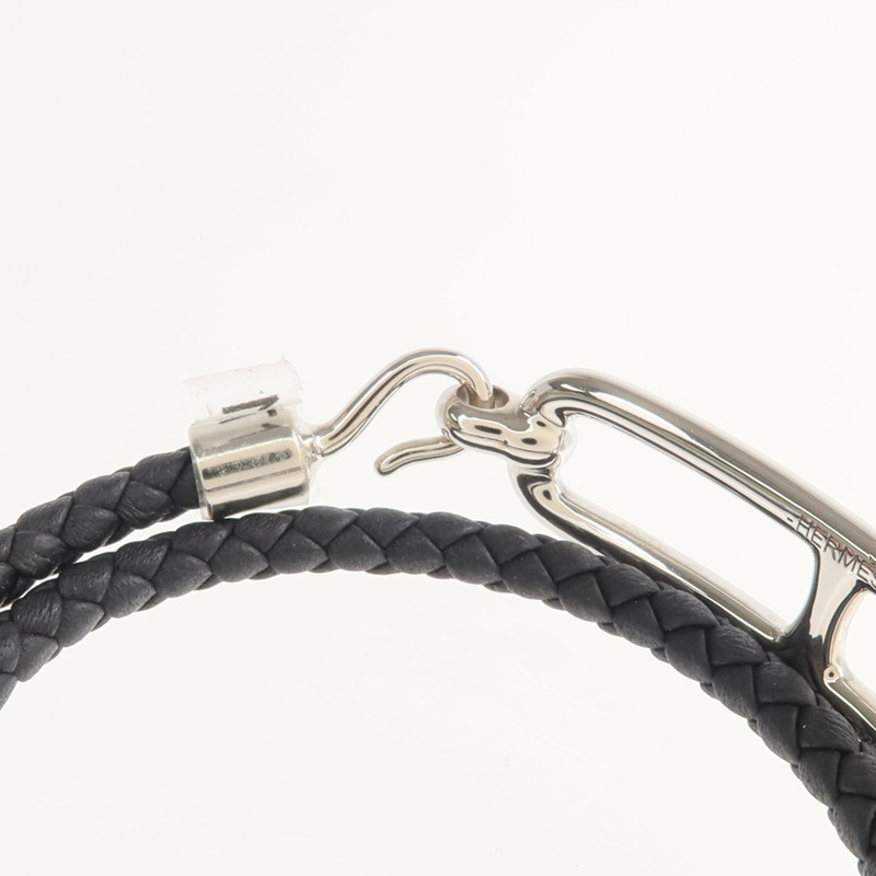 HERMES Swift皮革Roulis Double Bracelet銀扣手鏈-3