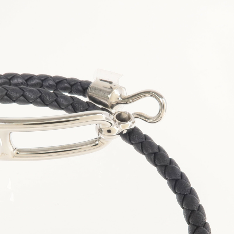 HERMES Swift皮革Roulis Double Bracelet銀扣手鏈-4