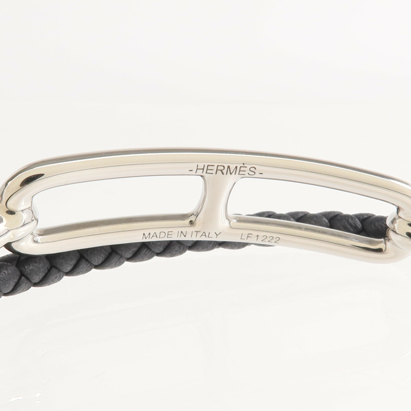 HERMES Swift皮革Roulis Double Bracelet銀扣手鏈-5