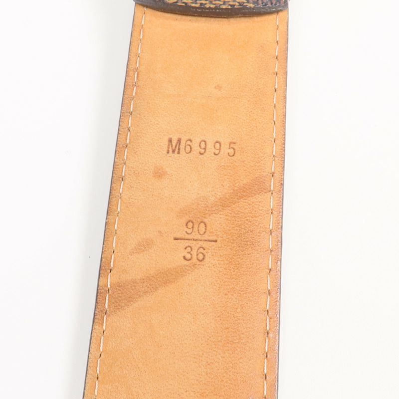 LOUIS VUITTON Damier Ceinture Ellipse Belt金扣皮帶-5