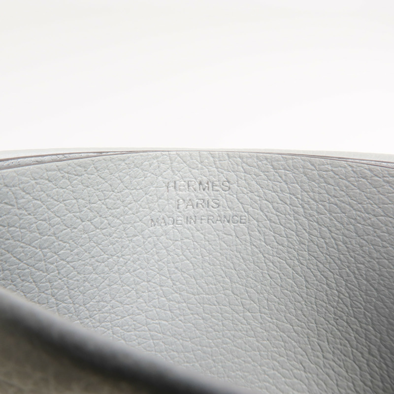 HERMES Evercolor皮革Card Case卡片套Gris Meyer-7