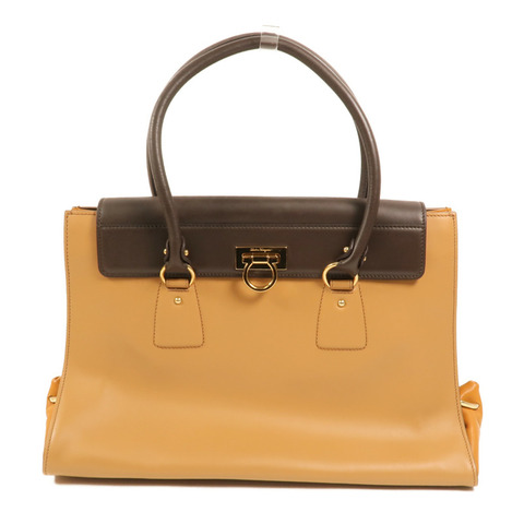 Salvatore Ferragamo 牛皮皮革Gancini Bag金扣手挽袋