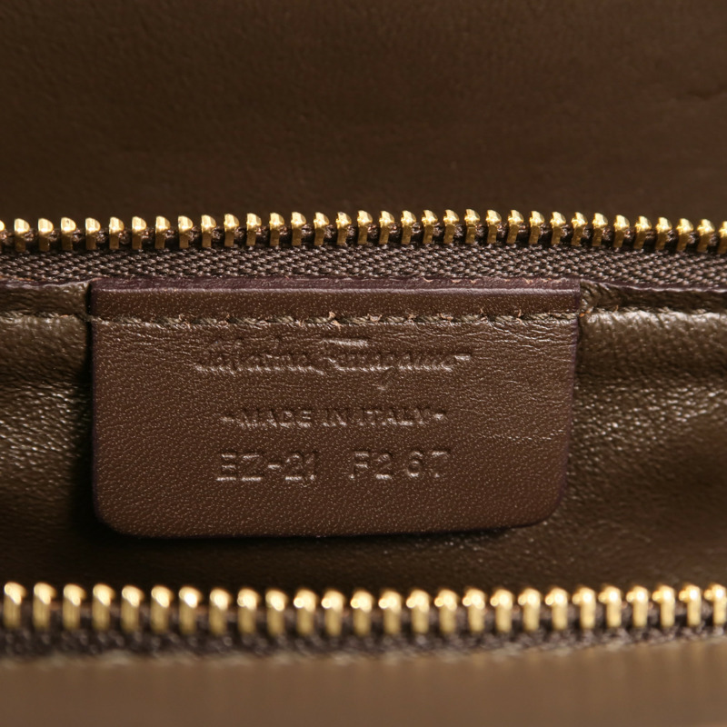 Salvatore Ferragamo 牛皮皮革Gancini Bag金扣手挽袋-6