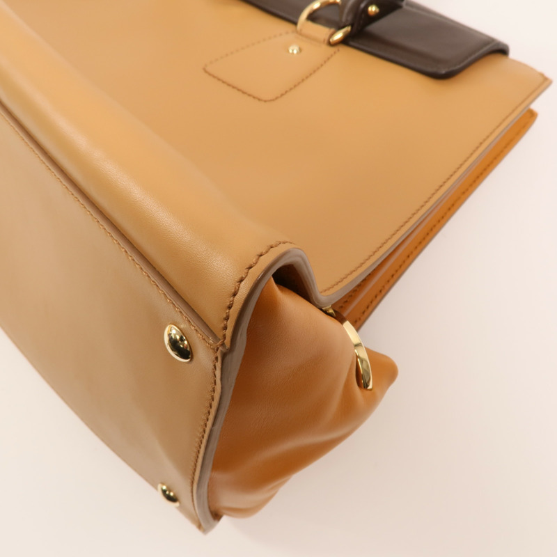 Salvatore Ferragamo 牛皮皮革Gancini Bag金扣手挽袋-9