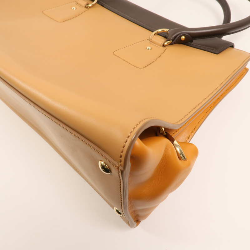 Salvatore Ferragamo 牛皮皮革Gancini Bag金扣手挽袋-11