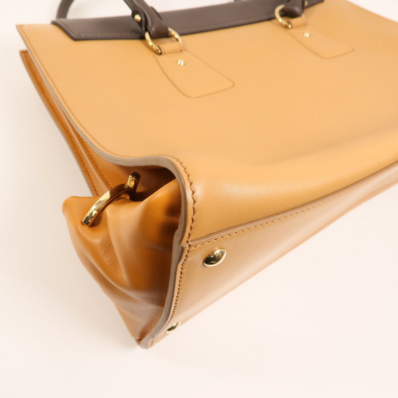 Salvatore Ferragamo 牛皮皮革Gancini Bag金扣手挽袋-12