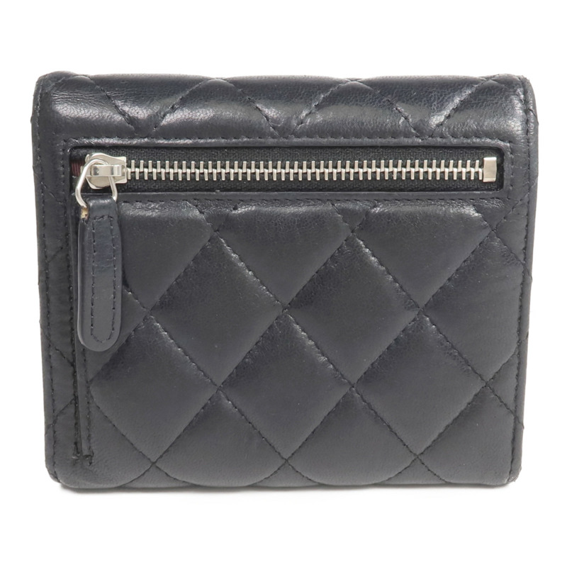CHANEL 羊皮皮革Fold Wallet銀扣錢包-1