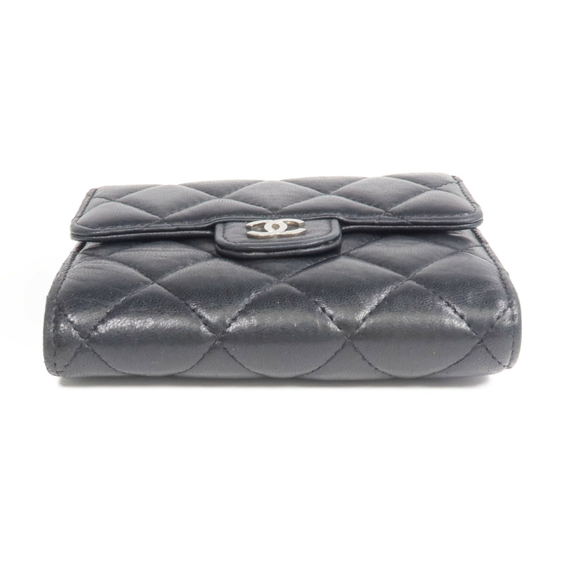 CHANEL 羊皮皮革Fold Wallet銀扣錢包-5