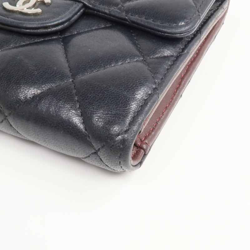 CHANEL 羊皮皮革Fold Wallet銀扣錢包-6