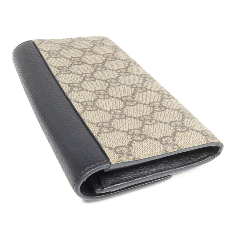GUCCI 塗層帆布/皮革Long Wallet金扣長錢包-4