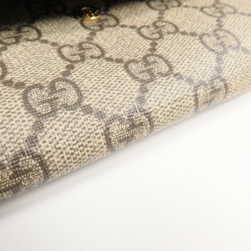 GUCCI 塗層帆布/皮革Long Wallet金扣長錢包-9