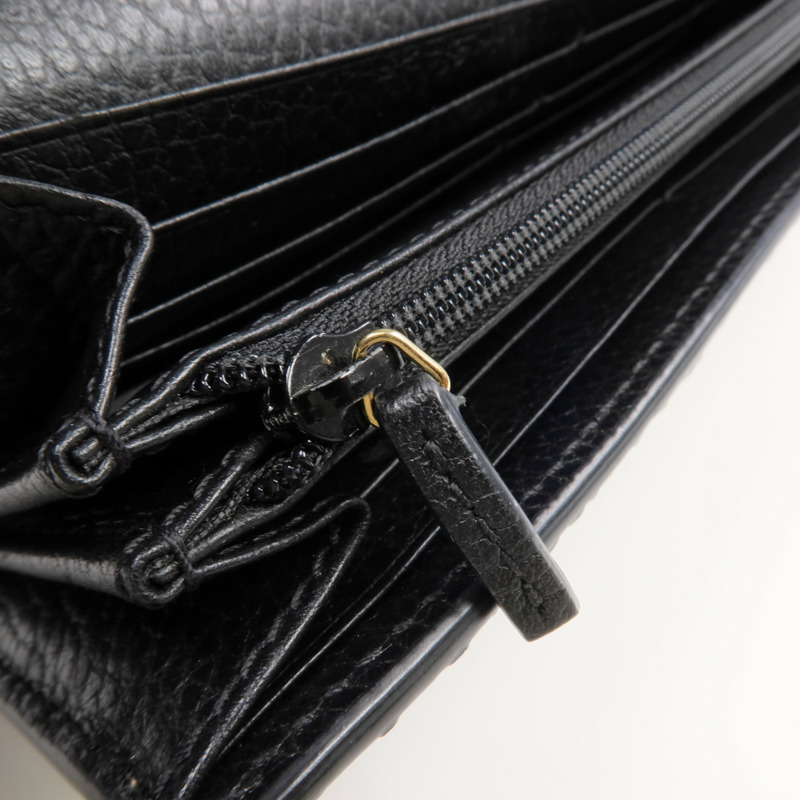 GUCCI 塗層帆布/皮革Long Wallet金扣長錢包-10