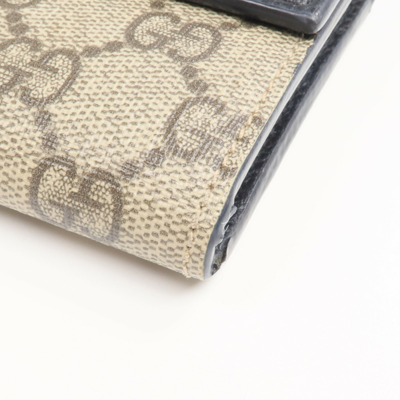 GUCCI 塗層帆布/皮革Long Wallet金扣長錢包-12