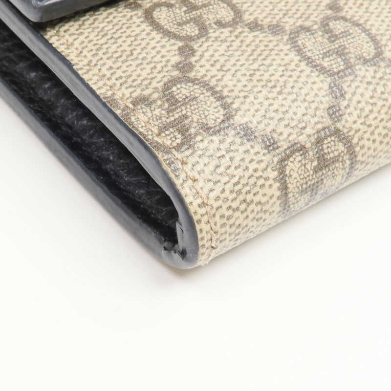 GUCCI 塗層帆布/皮革Long Wallet金扣長錢包-13