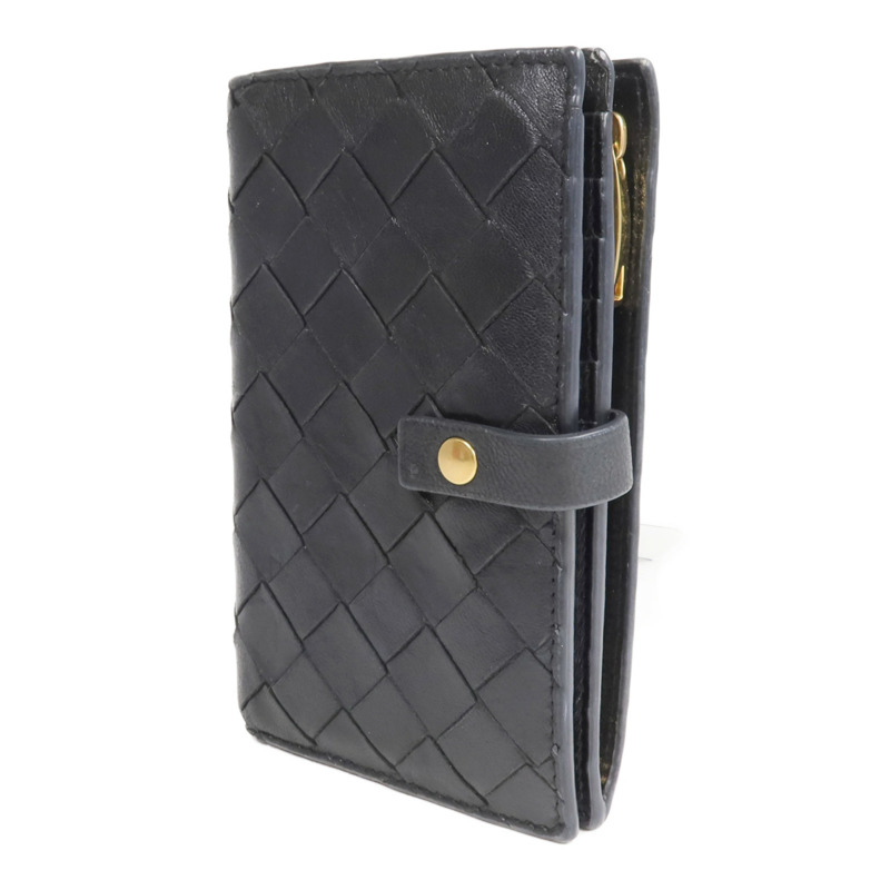 BOTTEGA VENETA 羊皮皮革Fold Wallet金扣錢包-1