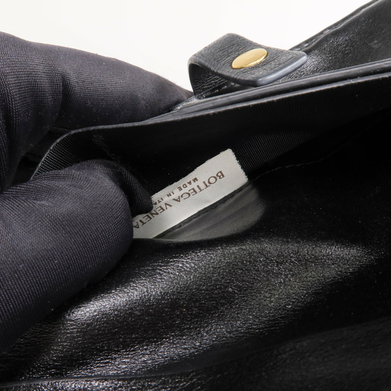 BOTTEGA VENETA 羊皮皮革Fold Wallet金扣錢包-13