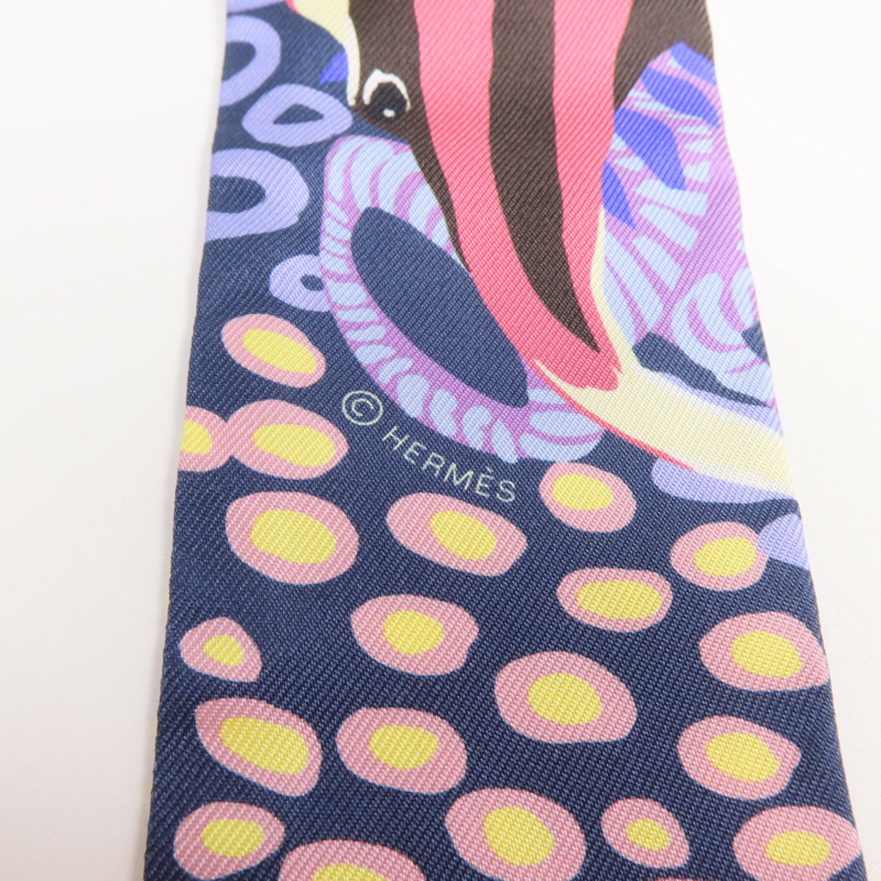 HERMES 絲質Twilly絲巾-5