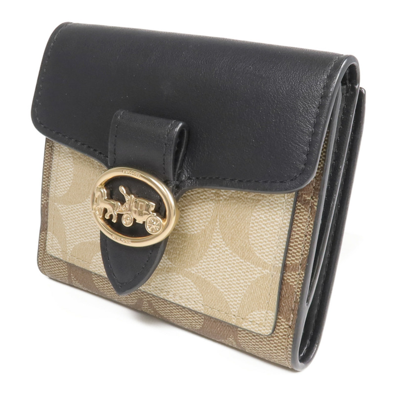 COACH 塗層帆布Georgie Small Wallet金扣錢包-2