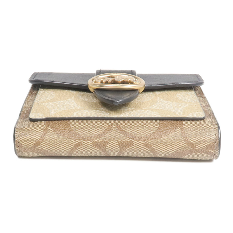 COACH 塗層帆布Georgie Small Wallet金扣錢包-5
