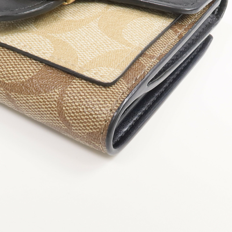 COACH 塗層帆布Georgie Small Wallet金扣錢包-6