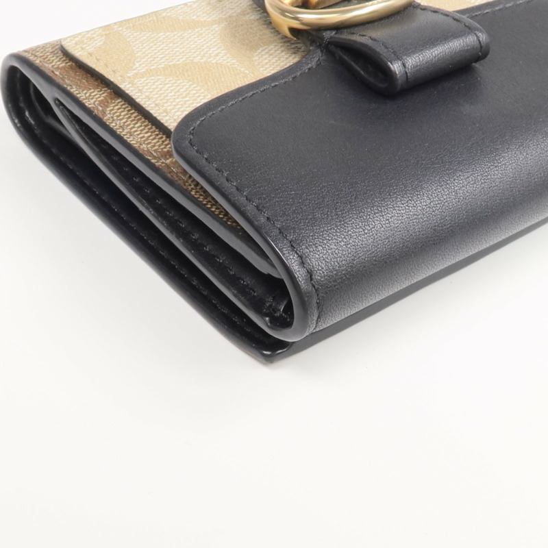 COACH 塗層帆布Georgie Small Wallet金扣錢包-8