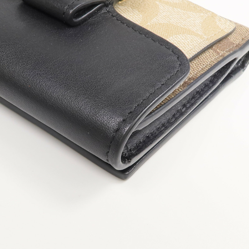 COACH 塗層帆布Georgie Small Wallet金扣錢包-9