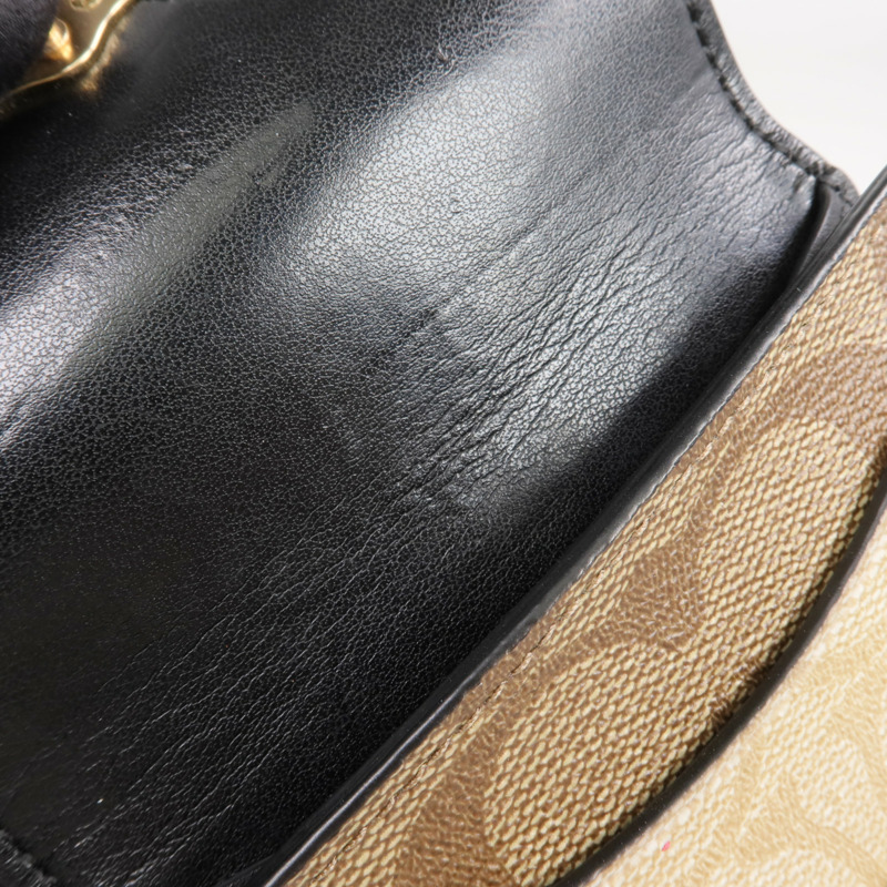 COACH 塗層帆布Georgie Small Wallet金扣錢包-13