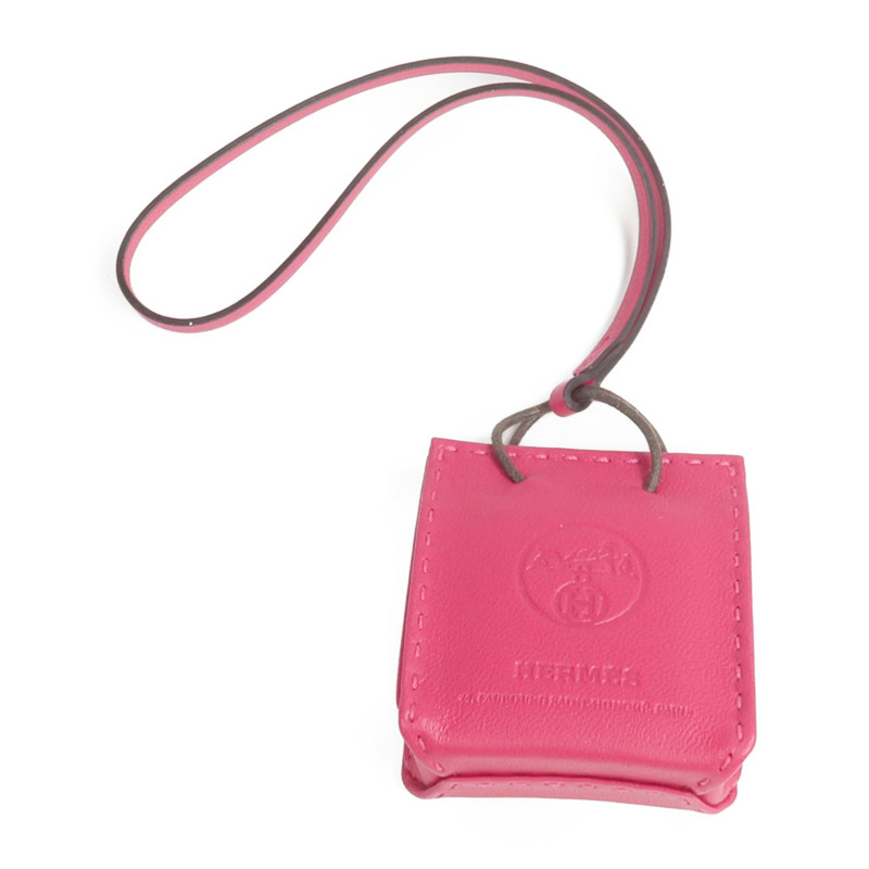 HERMES Milo皮革/Swift皮革Sac Bag Charm掛飾Rose Extreme-1