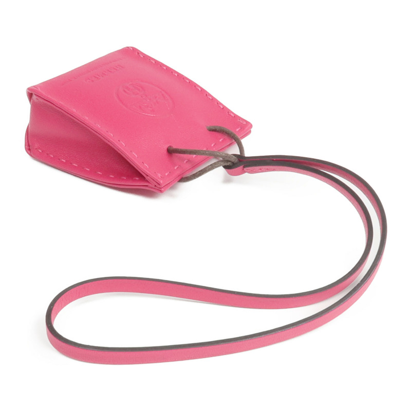 HERMES Milo皮革/Swift皮革Sac Bag Charm掛飾Rose Extreme-2
