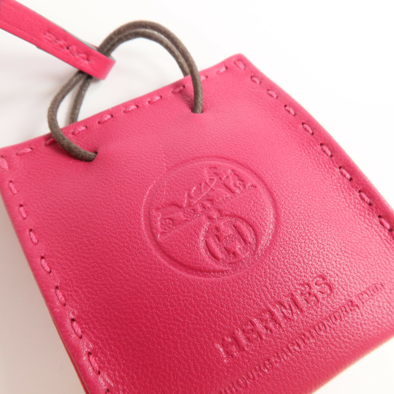 HERMES Milo皮革/Swift皮革Sac Bag Charm掛飾Rose Extreme-6