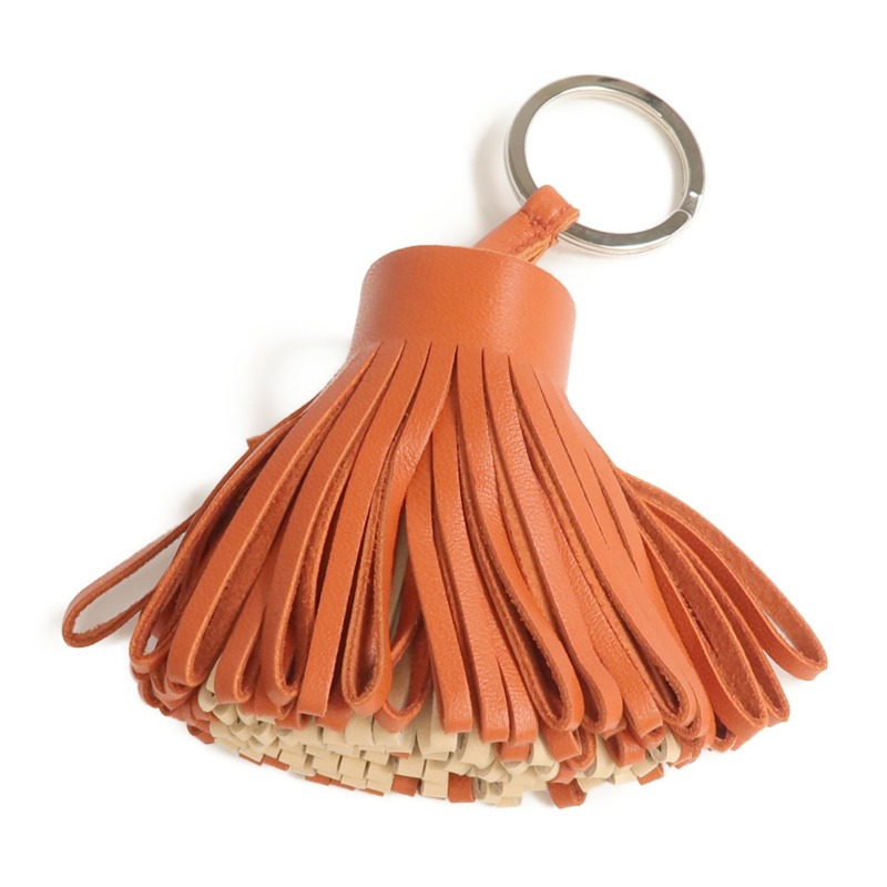 HERMES Milo皮革Carmen Charm銀扣掛飾-1