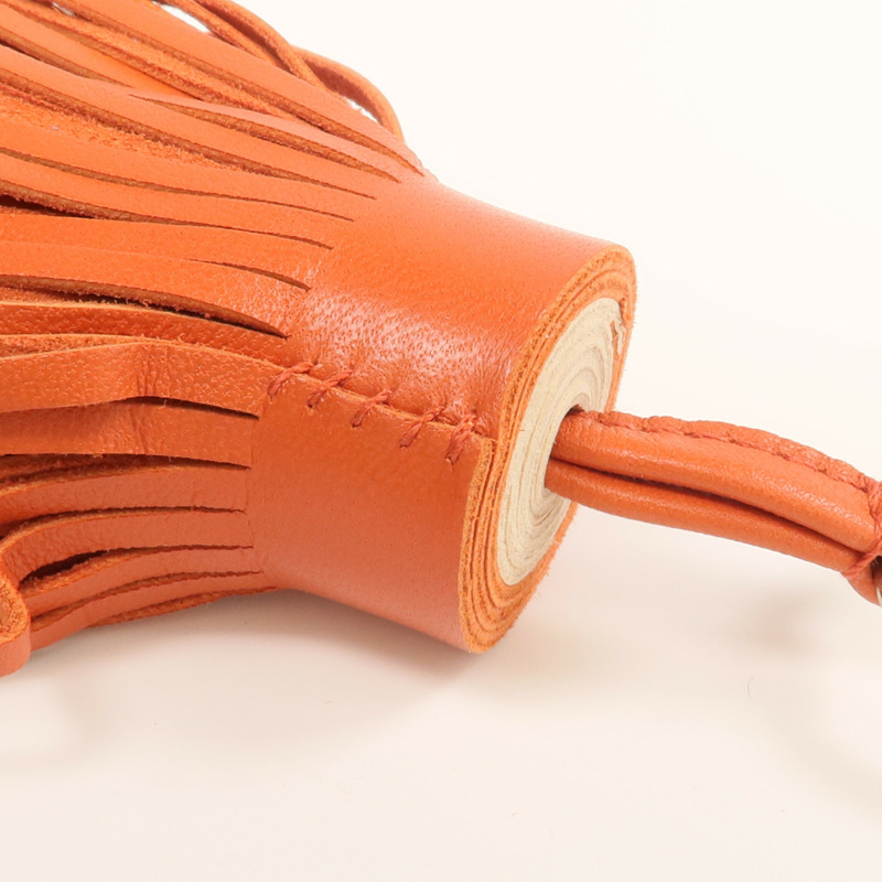 HERMES Milo皮革Carmen Charm銀扣掛飾-5