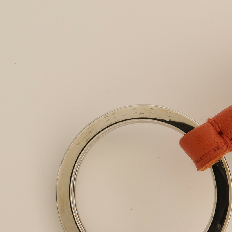 HERMES Milo皮革Carmen Charm銀扣掛飾-7