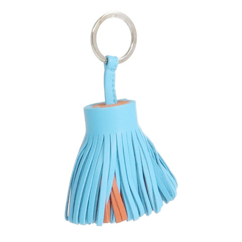 HERMES Milo皮革Carmen Charm銀扣掛飾