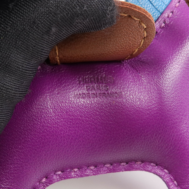 HERMES Milo皮革Rodeo PM掛飾Anemone-5