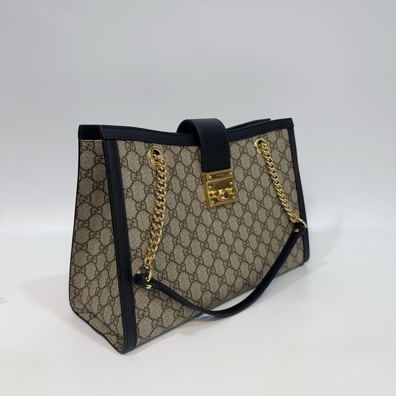 Gucci原花拼黑邊padlock gg 中型肩背包-4