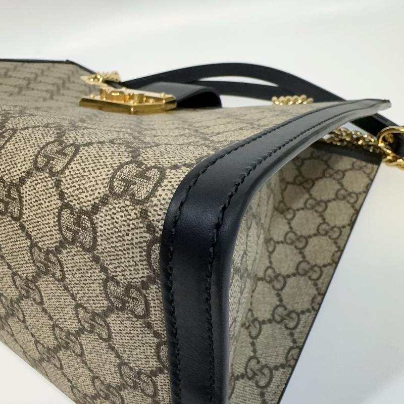 Gucci原花拼黑邊padlock gg 中型肩背包-11