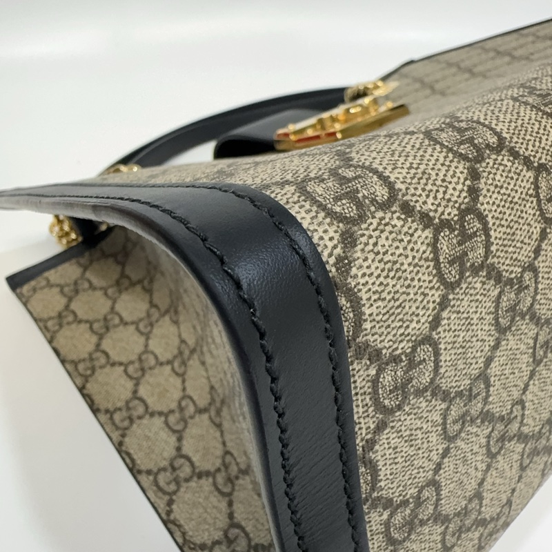 Gucci原花拼黑邊padlock gg 中型肩背包-12