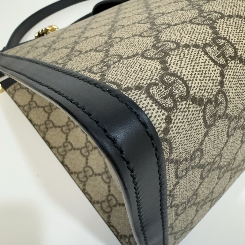 Gucci原花拼黑邊padlock gg 中型肩背包-13