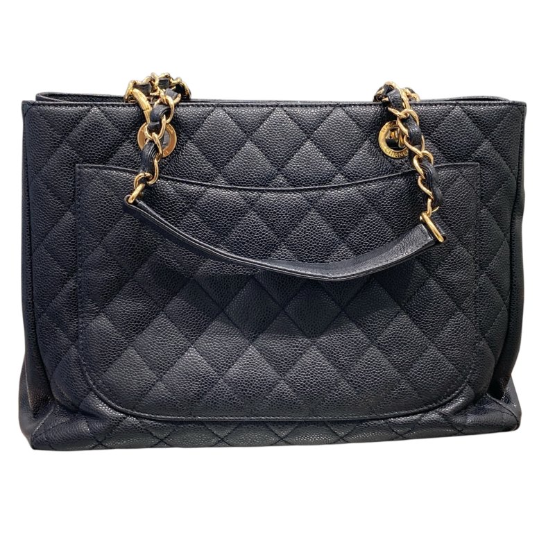 CHANEL 香奈兒 荔枝牛皮 GST 金鍊肩背包  黑色-1