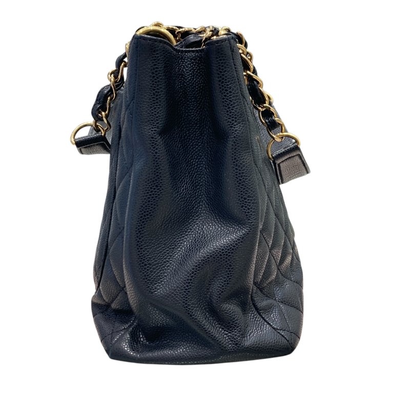 CHANEL 香奈兒 荔枝牛皮 GST 金鍊肩背包  黑色-2